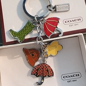 Coach Rainy Day themed Keychain/bag charm Collector owned/never used